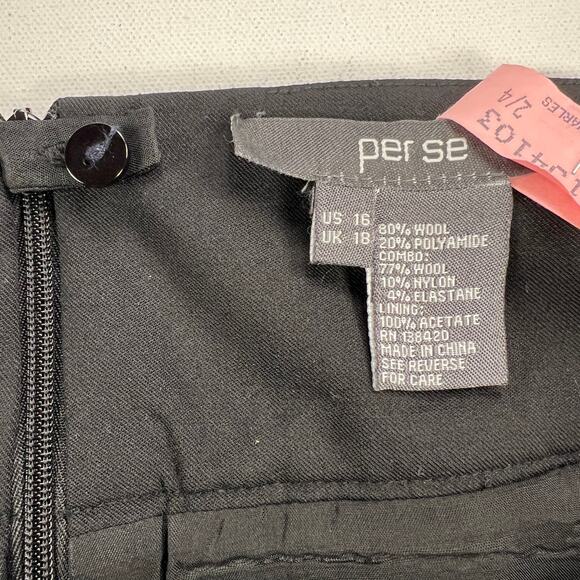 Per Se by Carlisle Wool Blend Zip Front Purple Black Tweed Skirt Size 16 - Picture 5 of 12